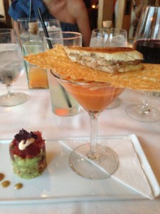 Chopped Ahi Sashimi & Avocado Salsa Stack and "Soup & Sandwich"
