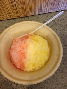 strawberry & lilikoi shave ice