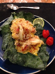 crab on top of an un-crab cake