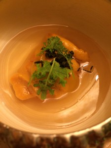 sea urchin with Iberico ham broth