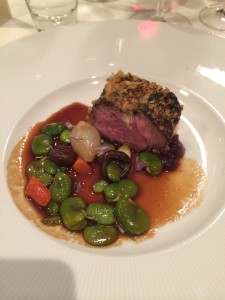 lamb loin with spring vegetables