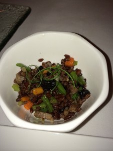 fried bhutanese rice with black garlic