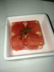 watermelon in champagne gelee