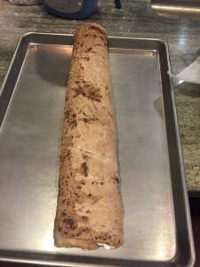 a "before" photo of the buche de Noel