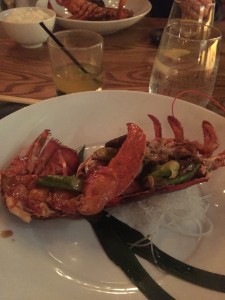 lobster with wasabi pepper sauce