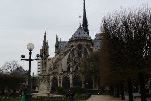 my favorite view of Notre Dame--from the back with its flying buttresses