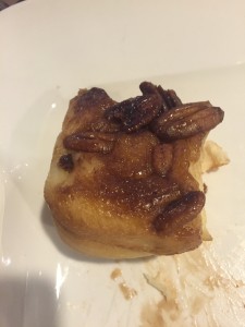 the lone remaining sticky bun