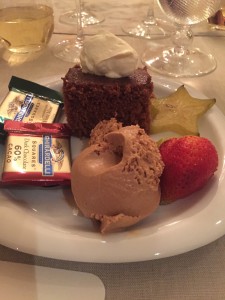 gingerbread with gelato & whipped cream