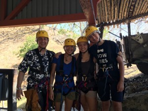 getting ready to go ziplining